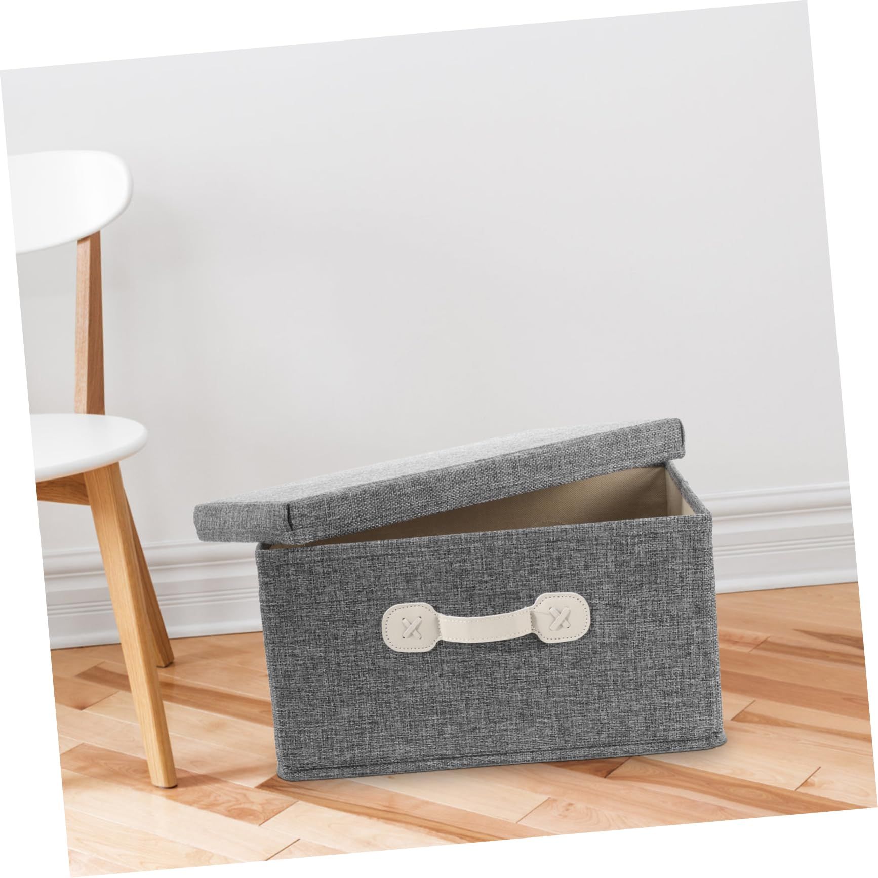 Clothes Storage Organizer Gray Storage Box Finishing Basket Cloth Quilt Desktop Container 35.00X28.00X18.00cm โ image 2