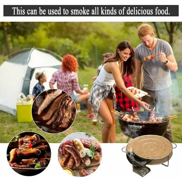 Stainless Steel Cold Smoke Generator Maze with Cleaning Brush for Meat, Fish, Cheese and BBQ Smokers, Silver, 20 × 18 × 5 cm — image 4