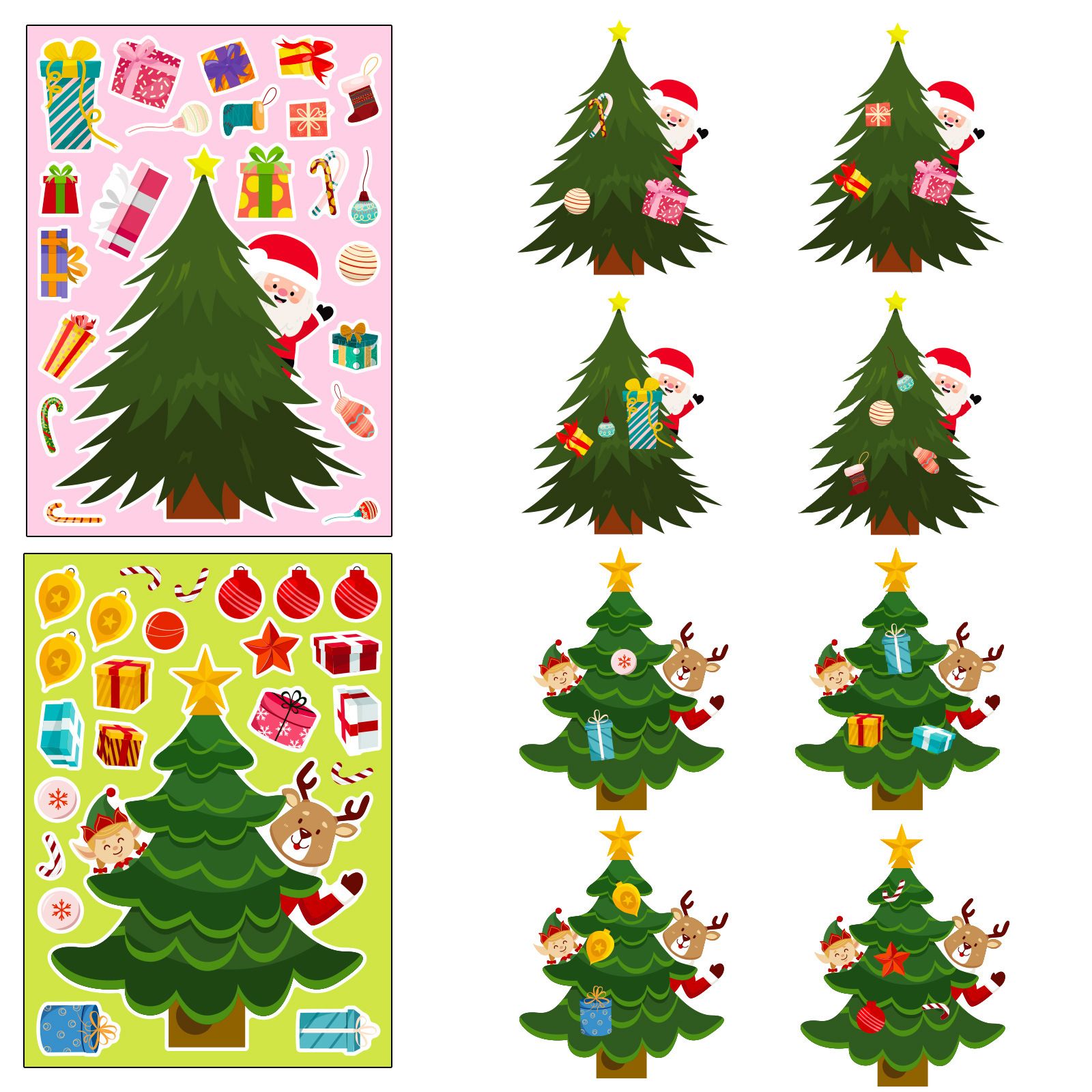18 Piece Christmas Craft Sticker Set, DIY Holiday Decoration Stickers for Party Favors, Classroom Activities, Cards and Gift Crafts — image 4