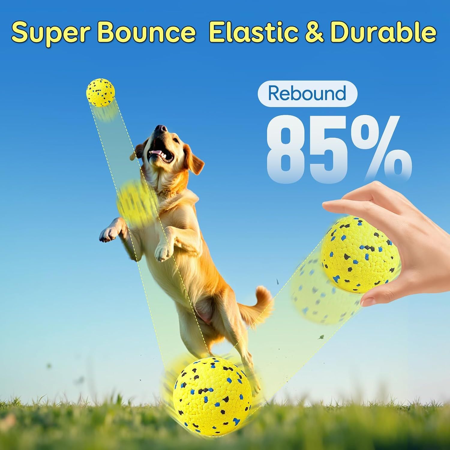 4 Piece Dog Chew Ball Set Blue and Yellow โ image 5