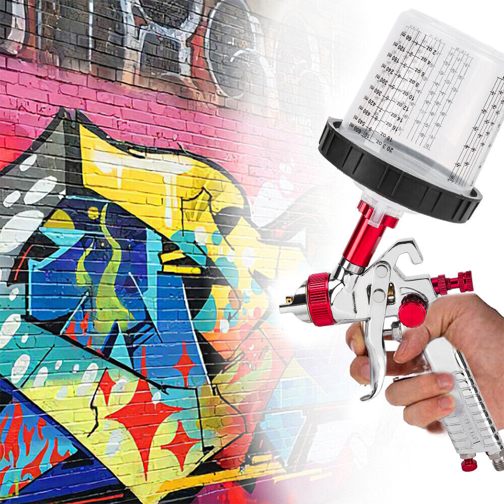 Air HVLP Spray Gun Paint Gun 600CC Gravity Feed Cup 1.4mm 1.7mm 2mm Tip AU Stock โ image 4
