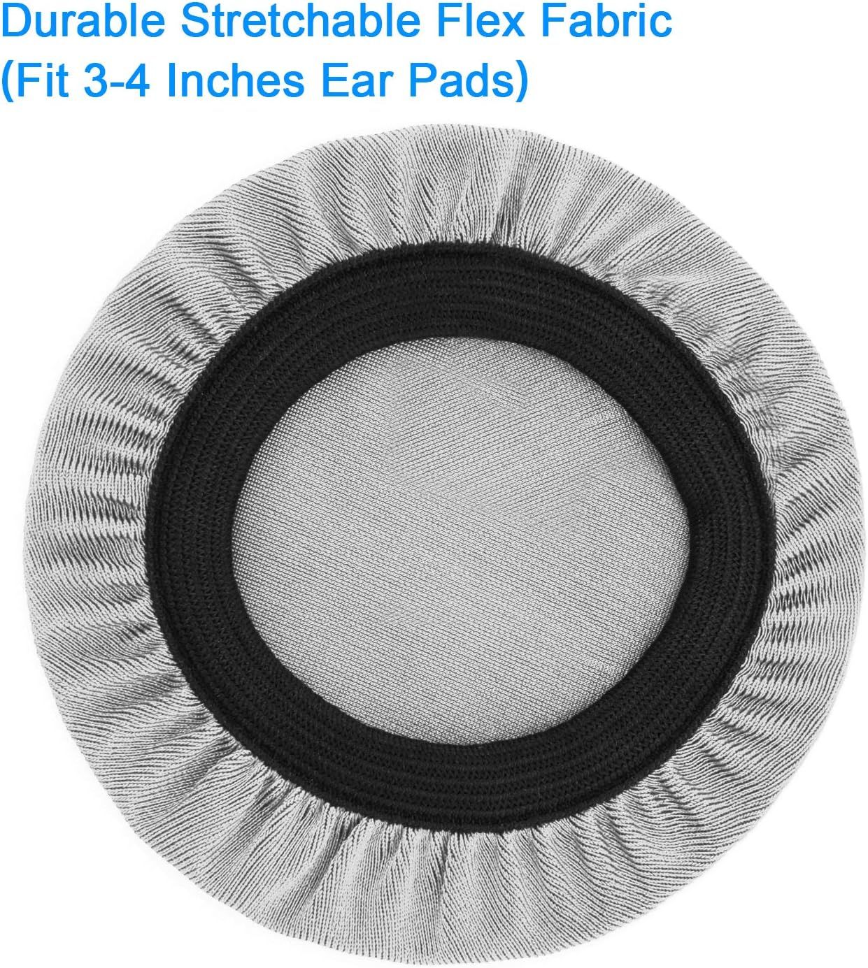 2 Pair Stretch Headphone Ear Cushion Covers Grey, 3 to 4 Inch — image 2