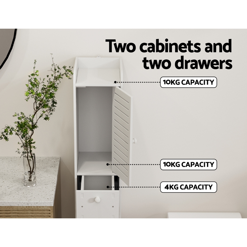 Artiss Bathroom Toilet Storage Cabinet Laundry Tallboy Cupboard Slim Corner — image 6