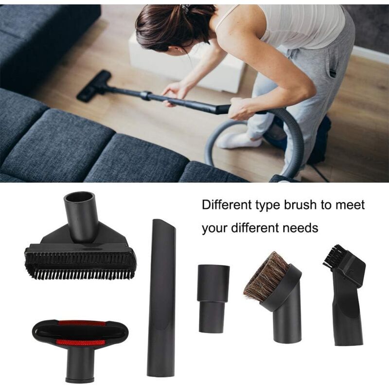 6 Pieces Universal Horse Vacuum Cleaner Brush Adapter Accessories, Black — image 4