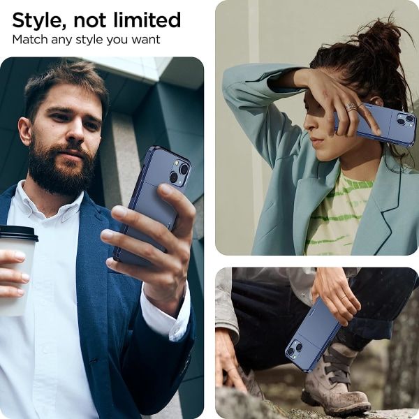 2023 new iPhone 14 case with card holder, Wireless charging compatible iPhone 14 Wallet case, Slim shockproof iPhone 14 case Wallet (Navy blue) โ image 2