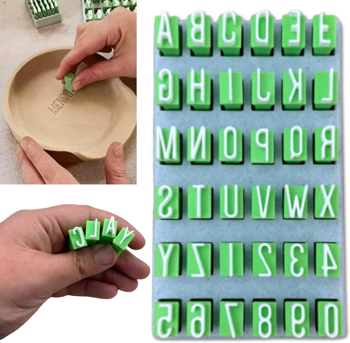 Stamps - Alphabet stamping tools - Clay stamps - Alphabet Stamp Set - Portable crafting material - Alphabet, numbers and symbols - DIY craft molds - for