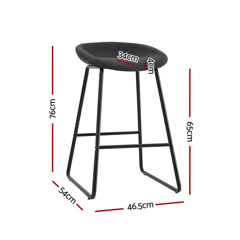 Artiss 4x Bar Stools Kitchen Dining Chairs Counter Stool PU Leather Metal โ image 2