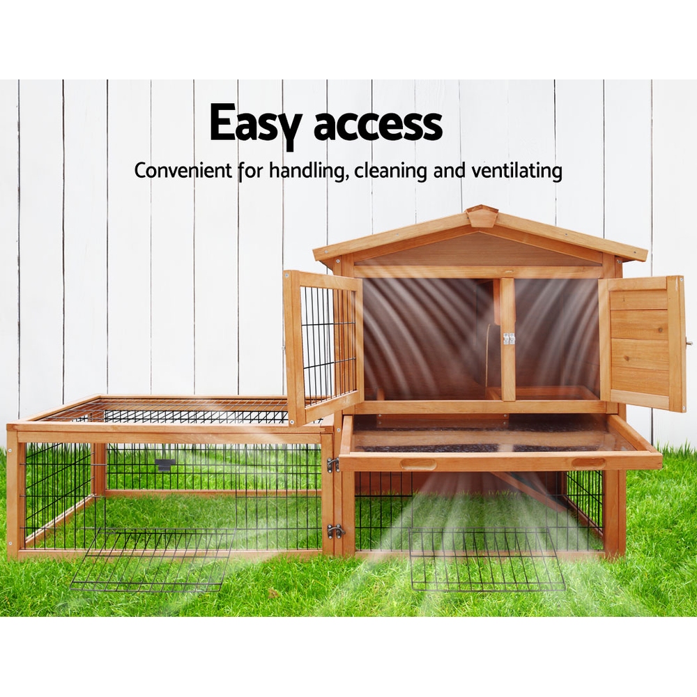 i.Pet Chicken Coop Rabbit Hutch 155cm x 49cm x 90cm Large Chicken Coop Wooden Run Cage House Outdoor โ image 5