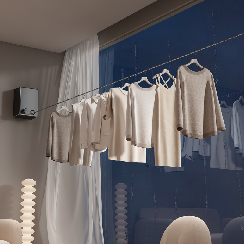 Pink Retractable Stainless Steel Clothesline - 4.2m Indoor and Outdoor Drying Solution โ image 4