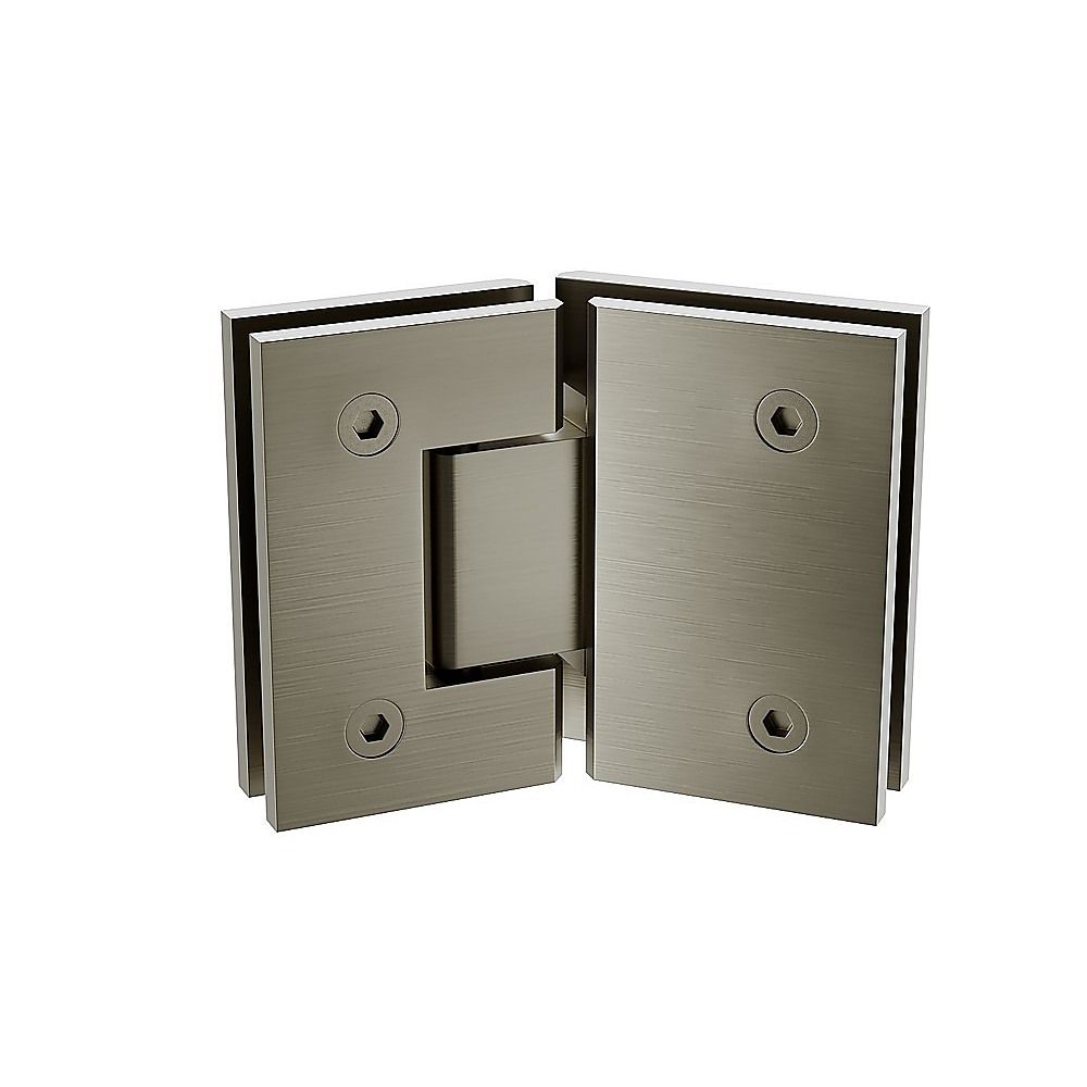 100cm Frameless Diamond Shower Screen – Gunmetal U-Brackets, Brass Hinges & Square Knob Handle — image 6