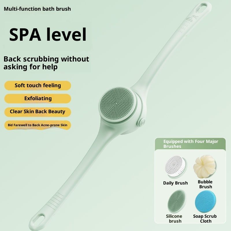 Electric Body Brush Back Scrubber for Shower, Auto Spinning Exfoliating Massage Bath Brush Rechargeable, Dual Long Handle, Deep Cleansing, Waterproof, Rotating — image 2