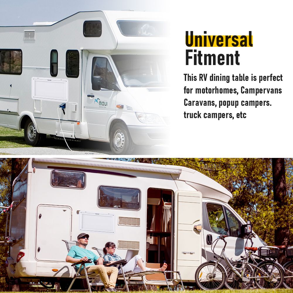 Heavy Duty Folding Caravan Table 800 x 450mm – Full Metal Frame, Lockable, 50kg Max Capacity, White — image 5
