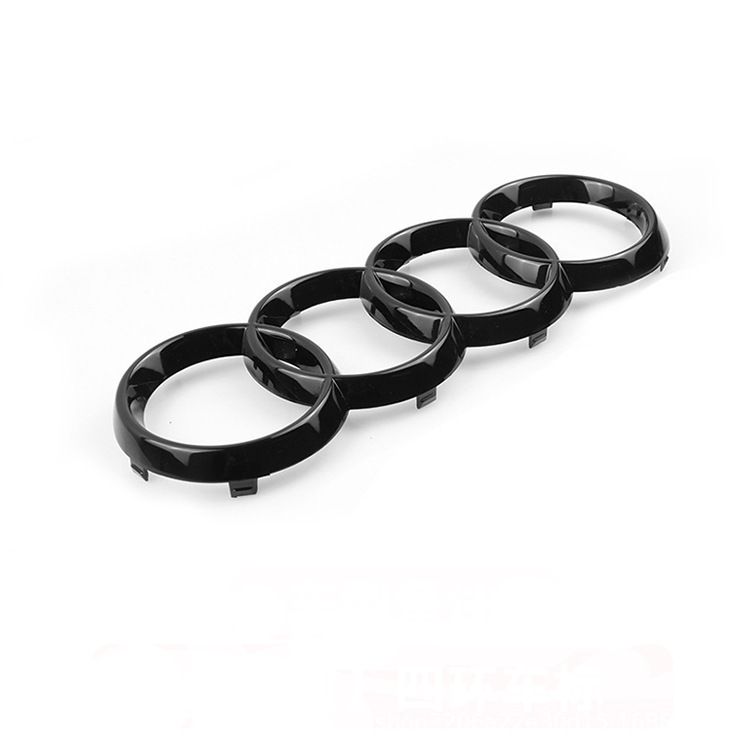 Gloss Black Audi Rings Emblem Set, Front 273mm + Rear 192mm Black Badge Replacement Kit for Audi A1 A3 A4 A5 Models โ image 3