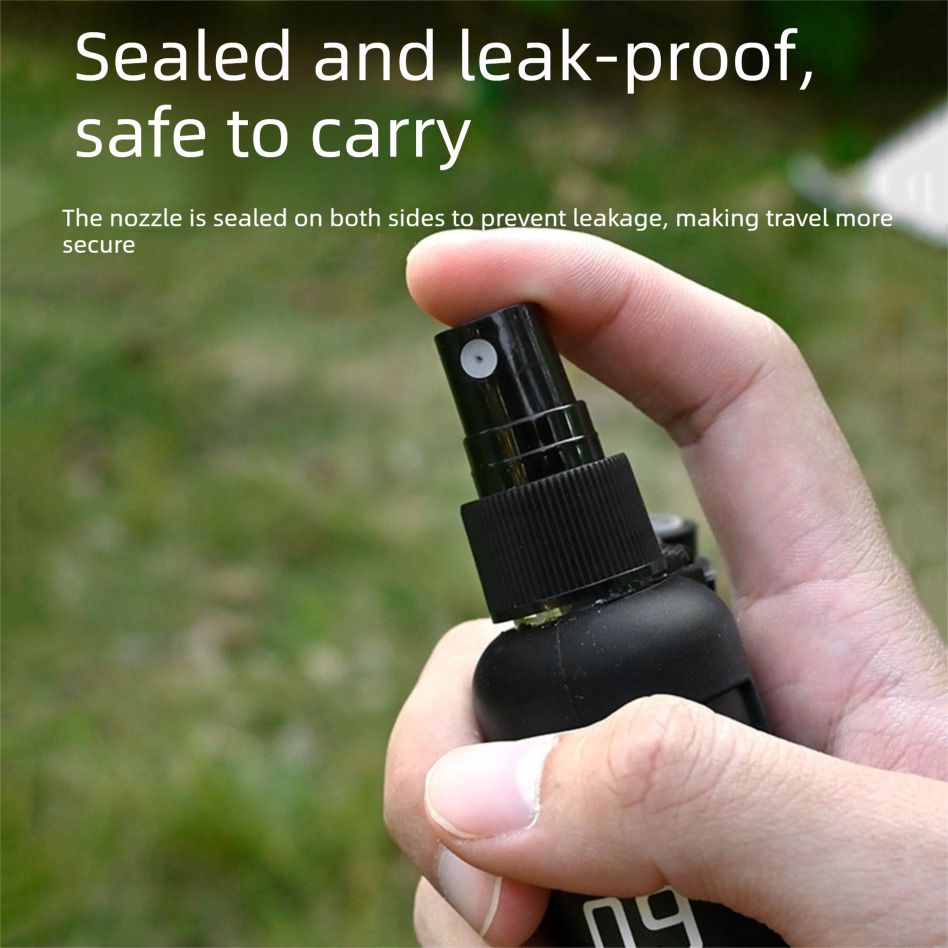 2 Pack 50ml Portable Spray Bottle - Leakproof Travel Mist Sprayer with Carabiner, Fine Mist Pump for Outdoor Camping Hiking, 12cm Black โ image 3