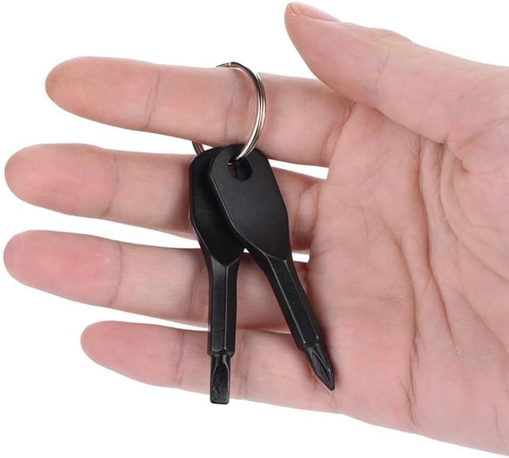 2 Pcs Portable Keychain Screwdriver Set, Mini Pocket Key Chain Phillips Slotted Head Screwdriver with Key Ring, Outdoors — image 4