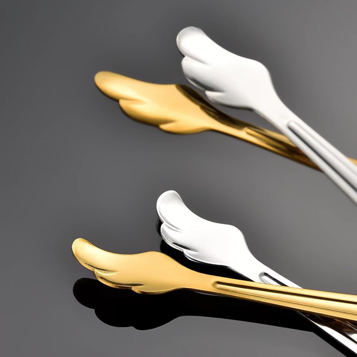 2 Pack Mini Tongs for Appetizer, 4.16 Inch Stainless Steel Ice Tongs Mini Sugar Tongs for Coffee Bar Tea Party Desserts Party Sugar and Ice Bucket(Gold) โ image 6