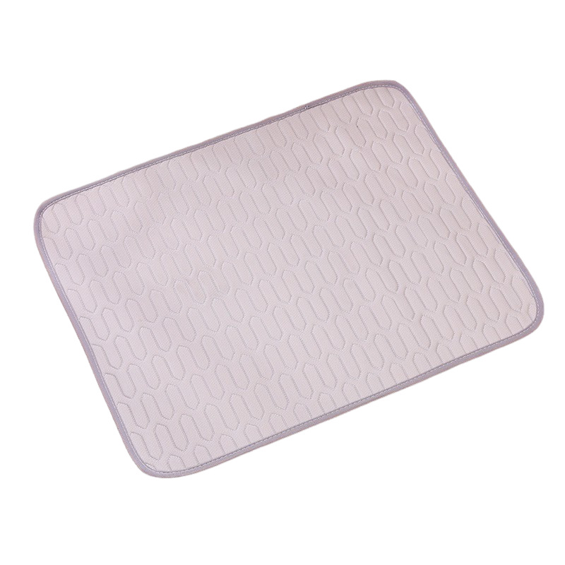 Grey Pet Summer Ice Silk Cooling Mat - Breathable Latex Sleep Pad for Dogs & Cats (50 × 40cm)