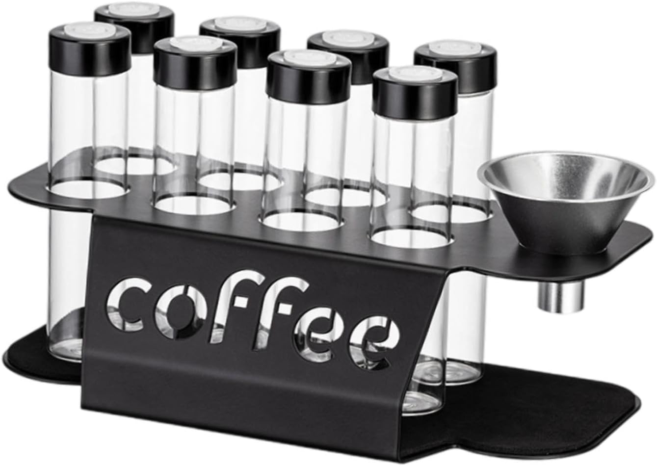 Coffee Bean Storage Containers - 8-pack Glass Jars for Storing Coffee Beans - Transparent Storage Containers, Reagent Racks, One-Way Valve - Portable Storage â image 6