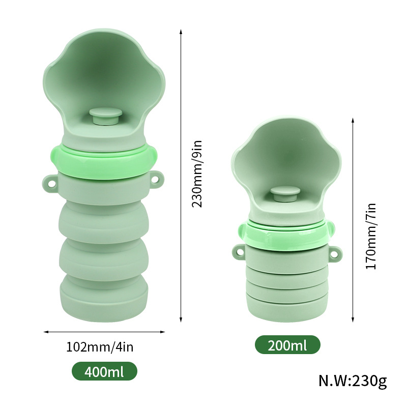 Brown Portable Collapsible Pet Water Bottle for Dogs Outdoor Travel Drinking Dispenser Silicone Pet Water Cup — image 6
