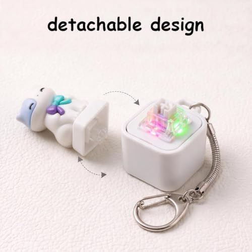 4PCS Cat Keychain Sound Fidget Toys, Rechargeable Anxiety Relief Keychain Buttons with Colorful Lights & Sound Effects, Cute Stress Relief Clicker Toy for — image 5