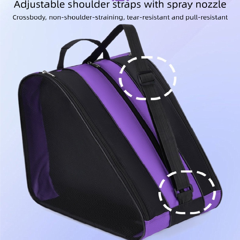 Red 3-Compartment Roller Skate Bag Breathable Mesh Ice Skate Carrier with Adjustable Shoulder Strap for Kids and Adults Australian Sports Accessories โ image 2