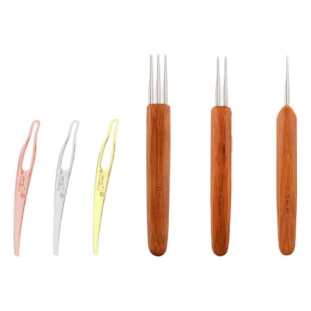 Tool Dreadlock Wooden Crochet Hooks Set with Hairpin Supplies, Assorted — image 5