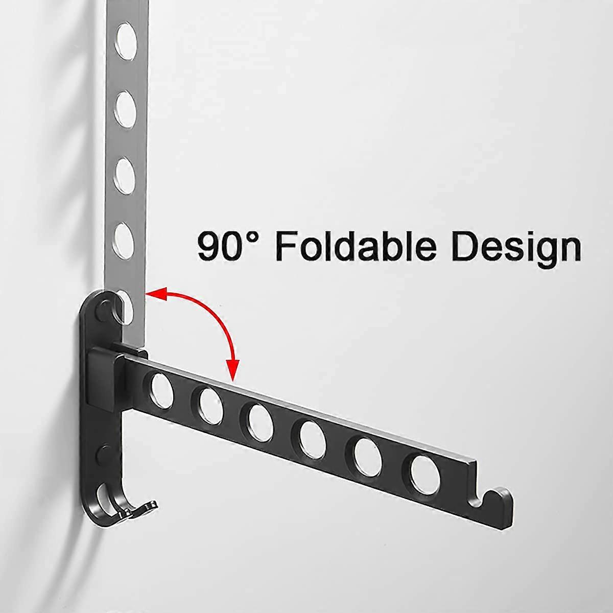 Foldable Clothes Hook, Wall Mounted Clothes Rack, Wall Hook, Foldable Hook for Balcony, Bathroom, Laundry Room (Black, 1-pack)—yux — image 3