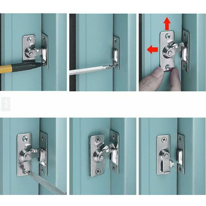 90 Degree Right Angle Stainless Steel Door Lock, Used For Wooden Fences, Doors And Windows, Sliding Doors (Silver) โ image 4