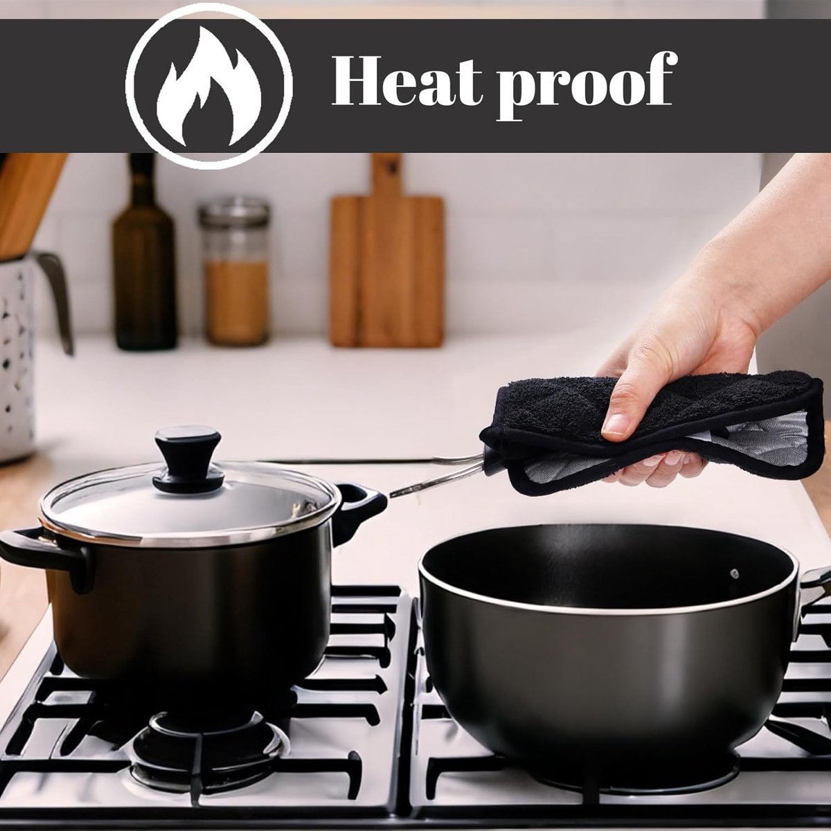 Set of 2 heat insulation mats - thickened - heat insulation mat - anti-scalding - microwave gloves - silver cloth - pot holder — image 3