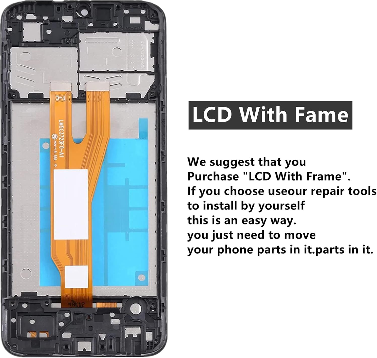 Samsung Galaxy A03 Screen Replacement with Frame, 6.5 Inch PLS TFT LCD Touch Digitizer, Complete Disassembly Repair Tool Kit for SM-A035F SM-A035M SM-A035U โ image 2