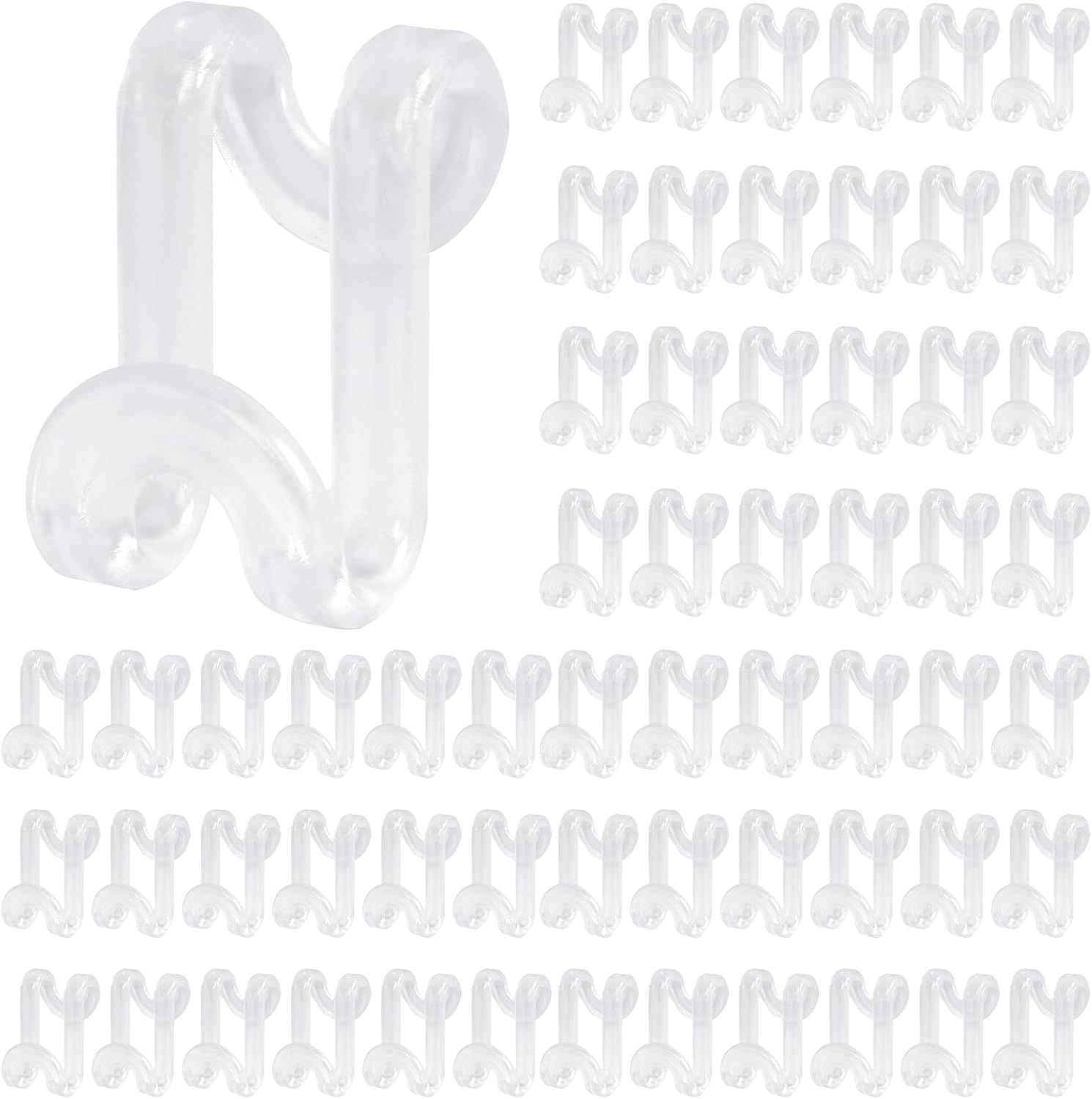 Hanger Hooks Space Saving, 60PCS Clothes Hanger Connector Hooks Closet Space Savers for Hanging Clothes, Clear