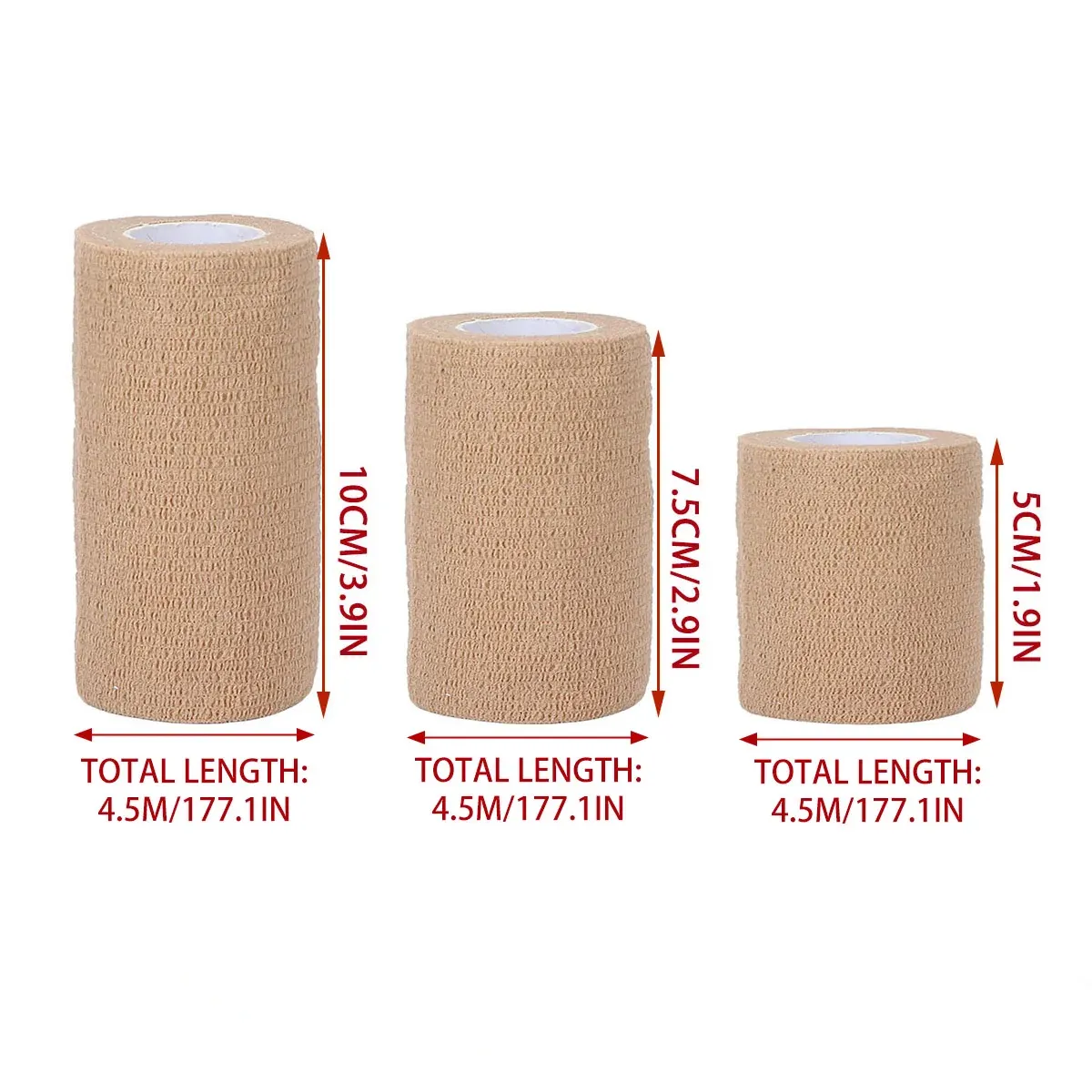 6PCS Self Adhesive Elastic Wrap Non Woven Cohesive Tape for Sports and Daily Use - 5cm — image 4