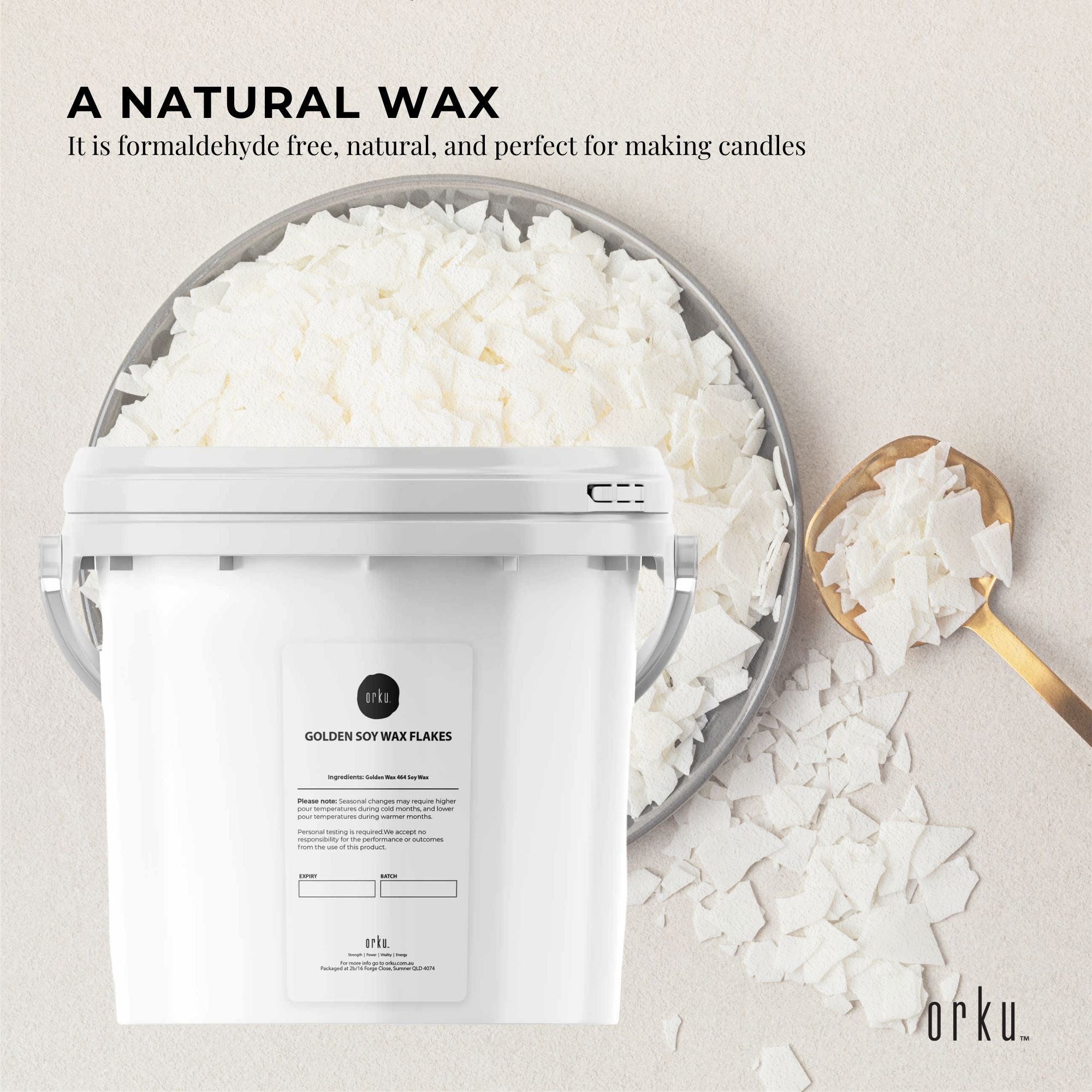 2Kg Golden 464 Soy Wax Flakes Bucket - 100% Pure Natural DIY Candle Melts Chips β image 4