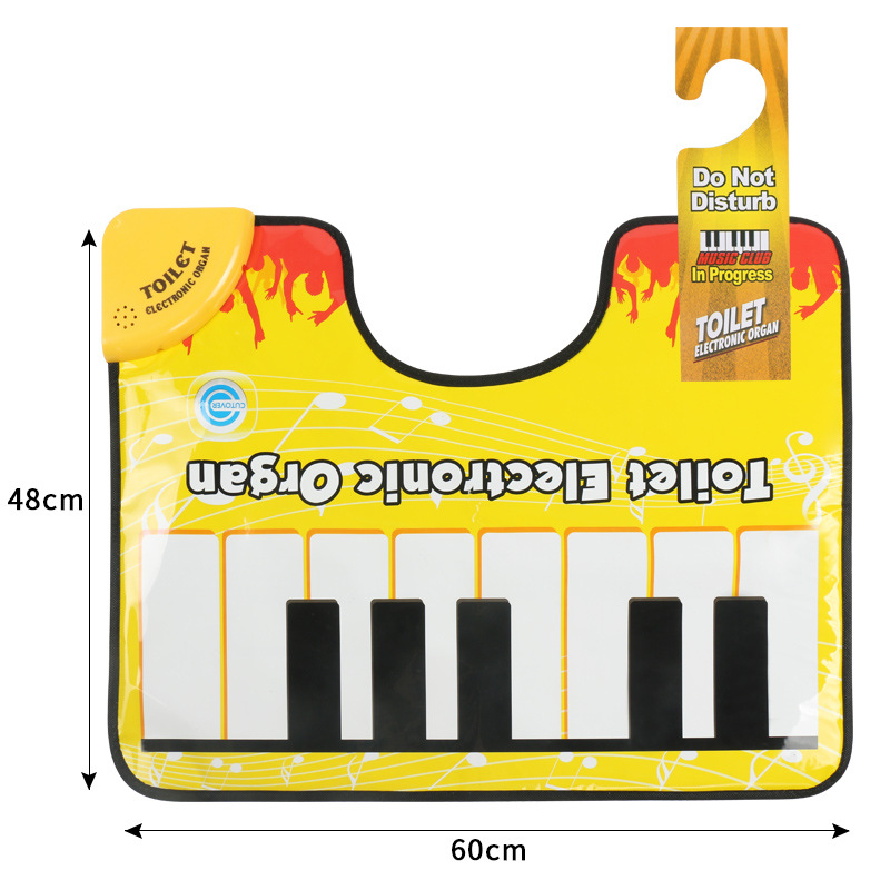 Yellow Electronic Toilet Piano Mat - Funny Musical Floor Keyboard for Bathroom Entertainment - Novelty Gag Gift & Potty Training Toy - Waterproof & — image 4