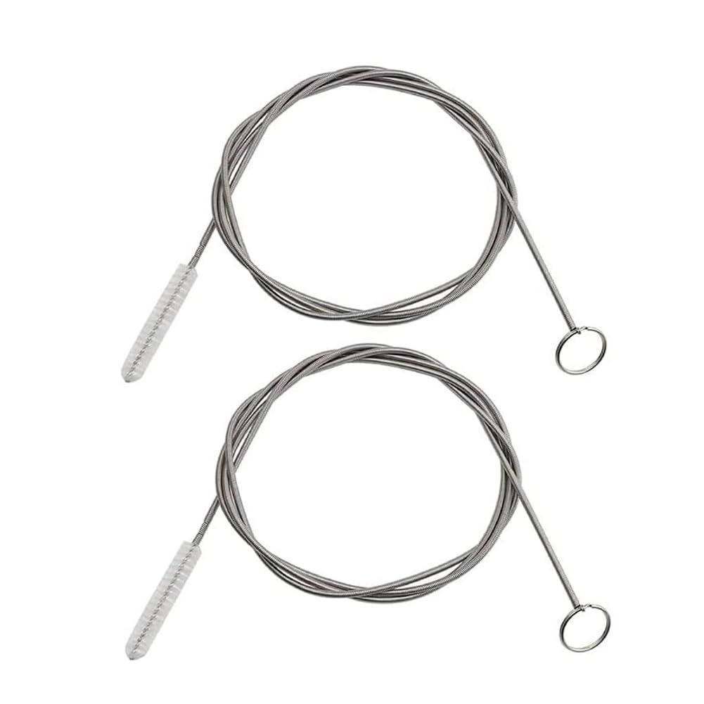 2 pcs Extra Long Pipe Tube Cleaner Fridge Drain Pipe Dredging Tool Flexible Drain Brush Skinny Tube Spiral Cleaning Brush