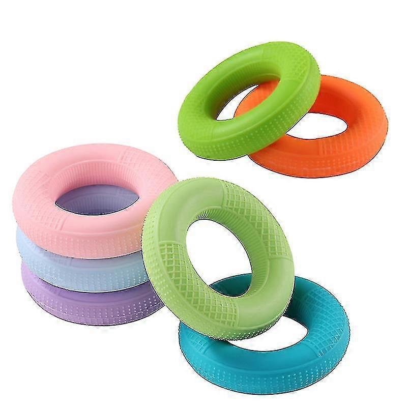 4-Pack Mesh Silicone Grip Circles, Rehab Gym Hand Strength Trainer, 50lb, Blue โ image 2