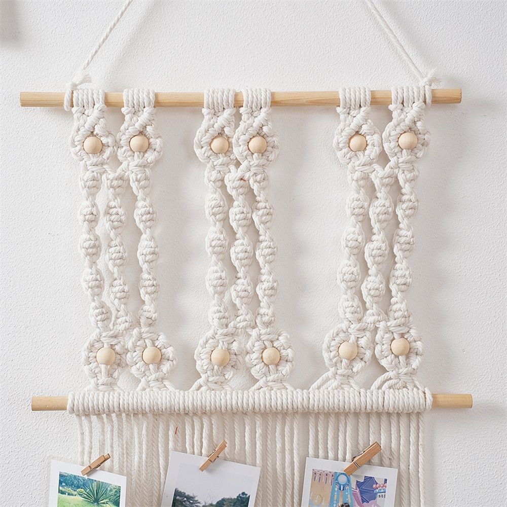 Wall Decor Hanging Hand Woven Tapestry Art Bunting Banner Bohemian Wall Decor for Home Bedroom Living Room Curtain Baby Nursery — image 5