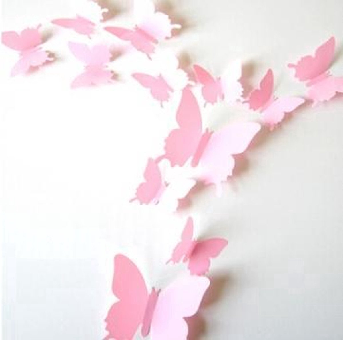 3D Wall Decoration Butterflies 12 Pieces | Wall Butterflies | Butterfly Wall Stickers | Solid Wall Stickers | Pink — image 3