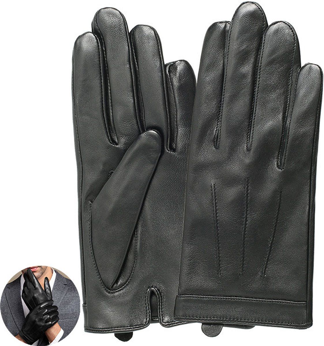 Men's Gloves, Touchscreen Gloves, Windproof and Good Fit, Travel and Daily Winter Wear, XL, Black
