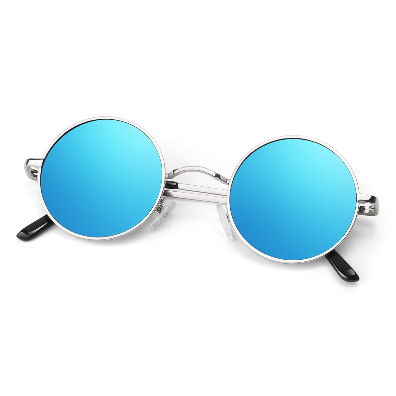 Round Polarized Sunglasses Men Women,Retro Metal Hippie Shades with UV Protection ULTRALIGHT & COMFORTABLE WEARING