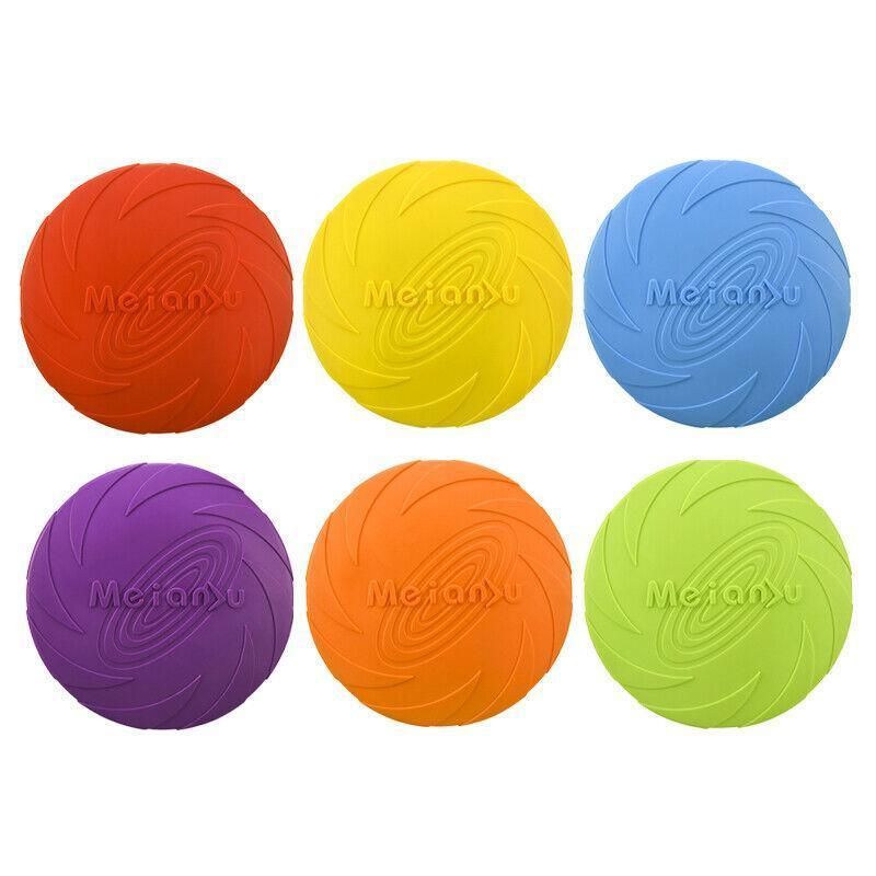 Frisbee Toy for Dogs Outdoor Fetch Training Soft Rubber Pet Flying Disc 18cm - Blue — image 3