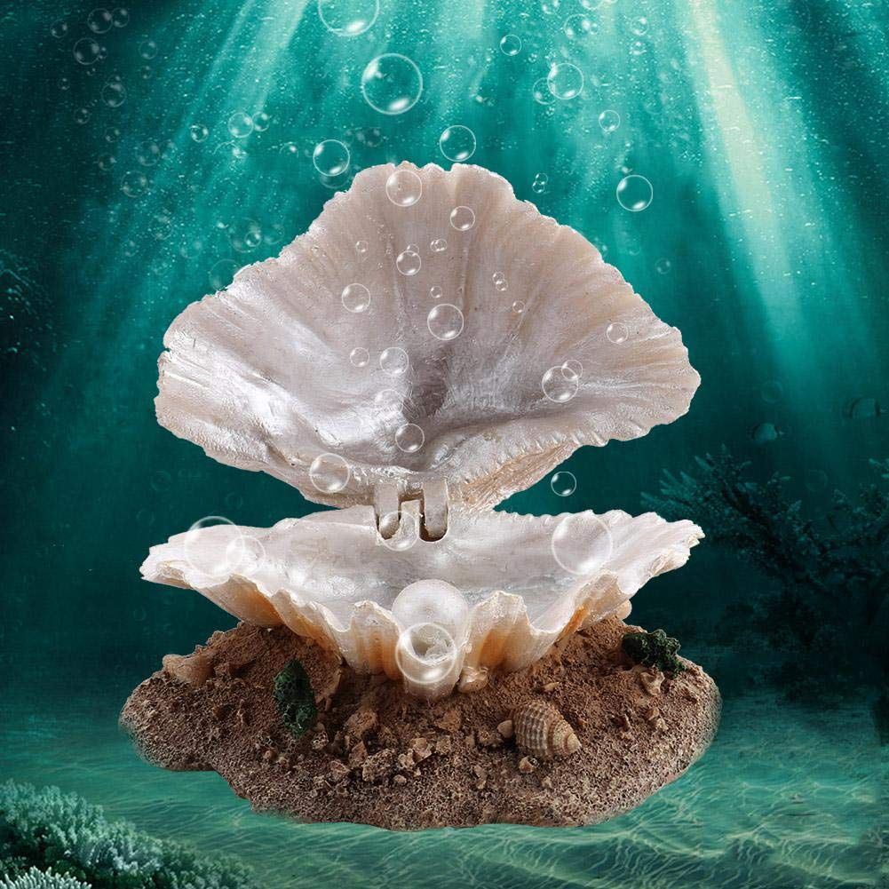 Aquarium Shell Decoration with Air Stone Bubble Tropical Clam Ornament Aquarium Landscaping Decoration โ image 5