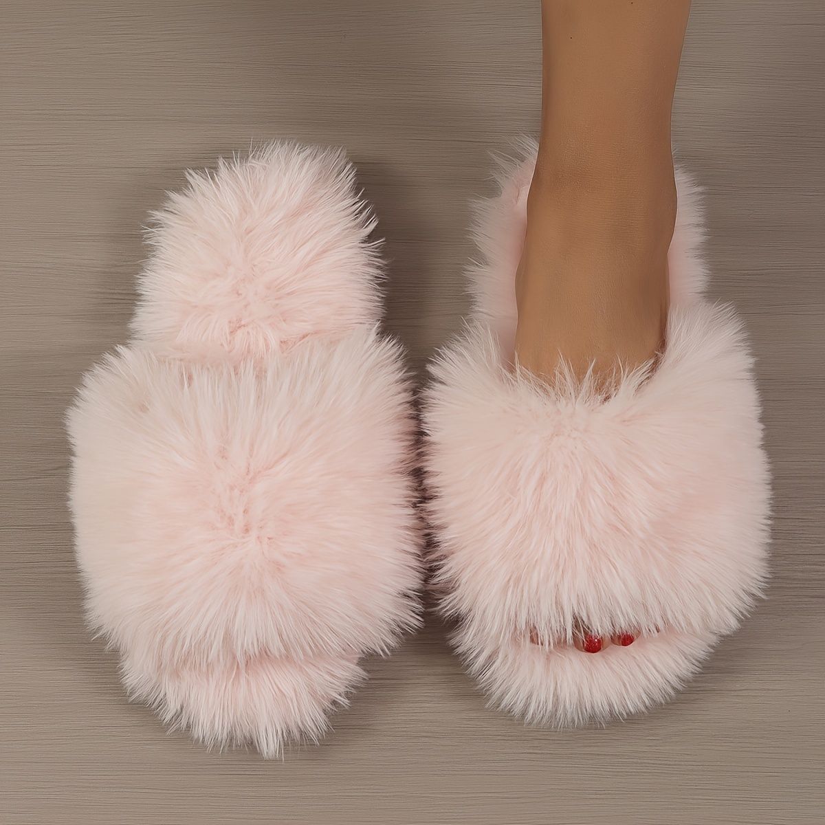 Women'S Furry Slippers High-Quality Slippers Comfortable Slippers Trendy - Rose red - Size 38 โ image 2
