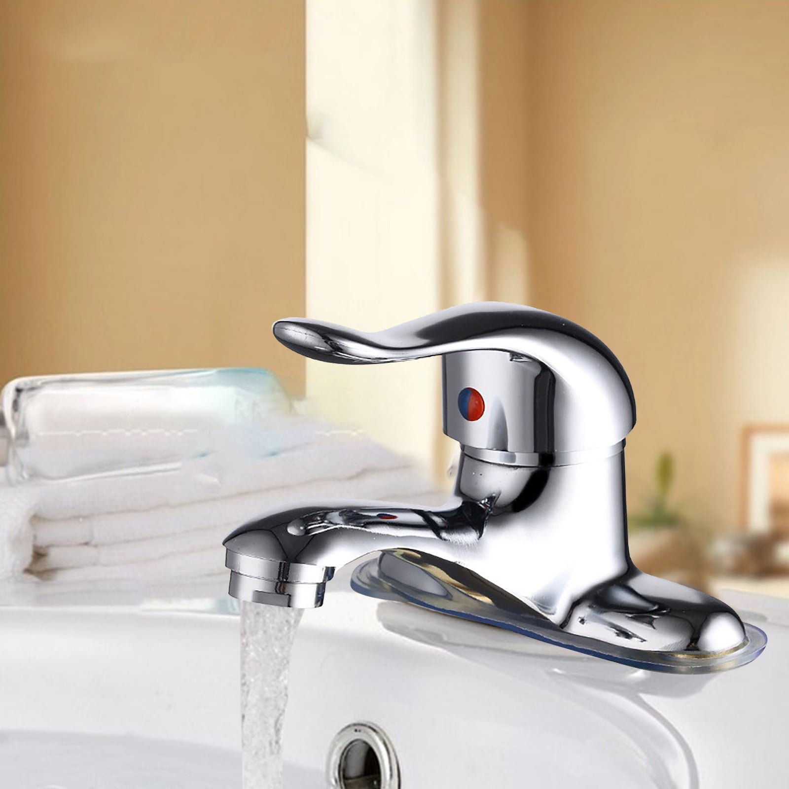 Bathroom Faucet, 2-Hole Mixer Tap, Heavy Duty Single Handle Bathroom Sink Faucet, 2 Hole Single Handle Hot and Cold Water, Silver, 10 cm — image 4