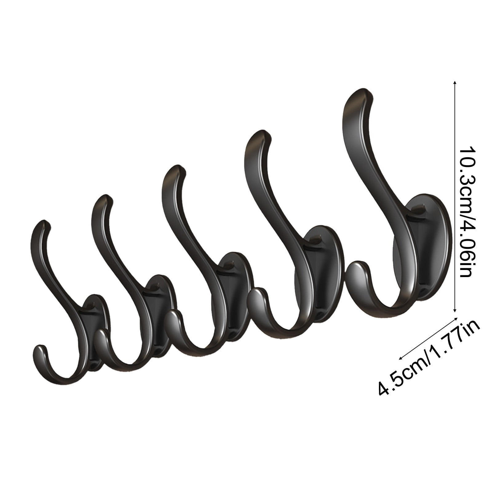 Wall Mounted Coat Hooks, 5 Pack Heavy Duty Hardware Robe Hooks, Decorative for Single Hanging Coats Towel Cubicle Classroom Kitchen Bath Backpack Hat Hook — image 3