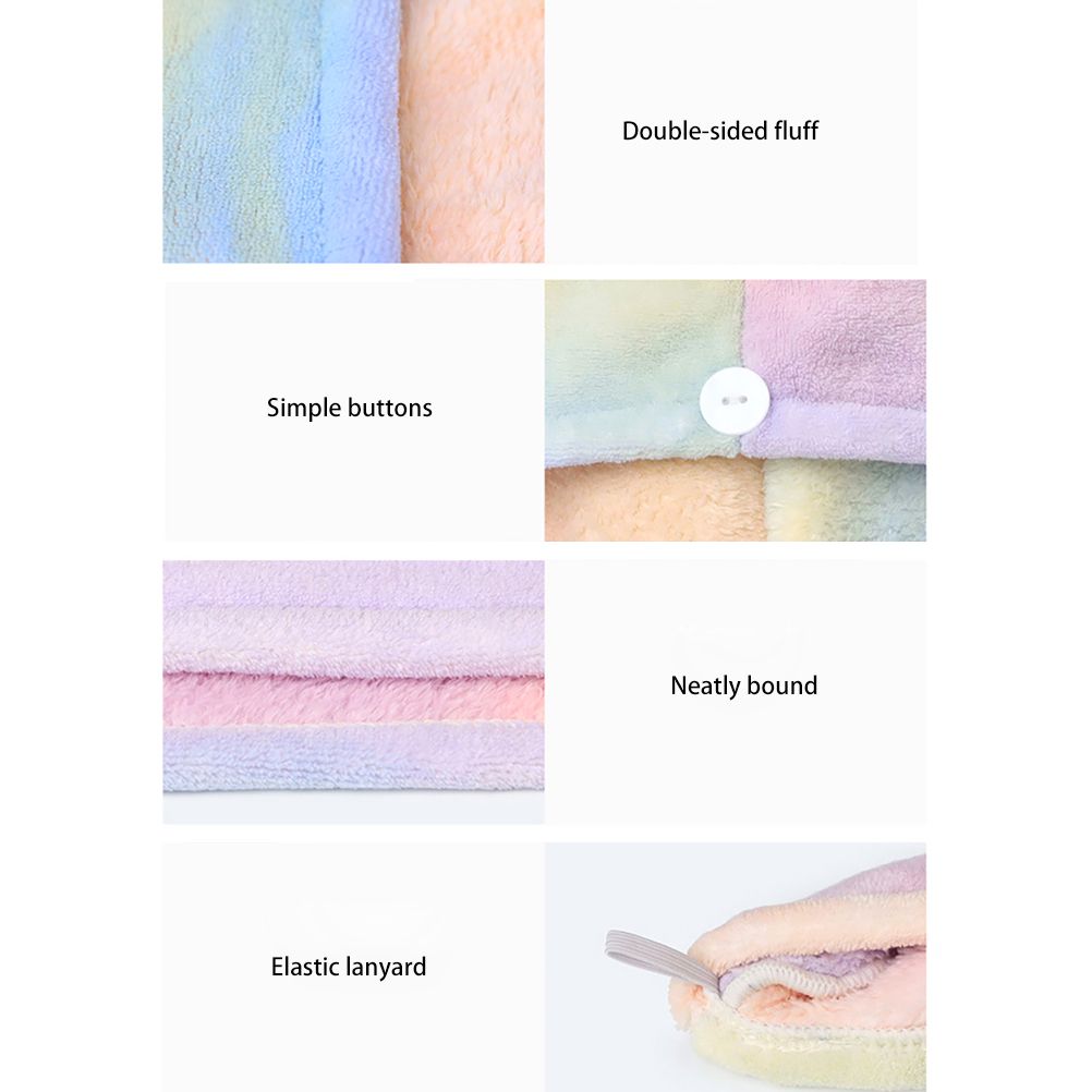 Soft Hair Towel Wrap Drying Bath Shower Hair Turban with Buttons Super Absorbent Quick Dry Hair Towel for Curly Long Thick Hair — image 3