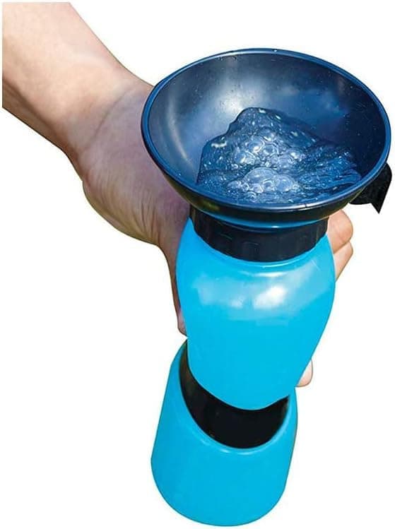 Portable Dog Water Bottle with Bowl 500ml, Blue, Compatible with Dogs — image 5