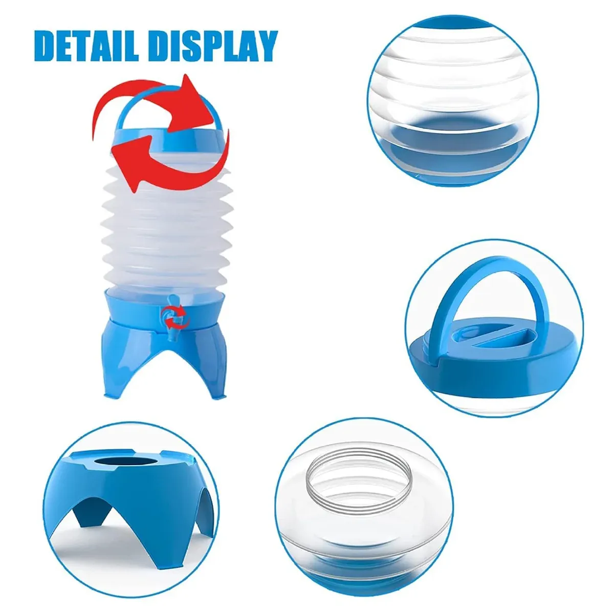 5.5L Outdoor Water Container Camping Folding Water Beer Juice Travel Bucket Use - Blue โ image 5
