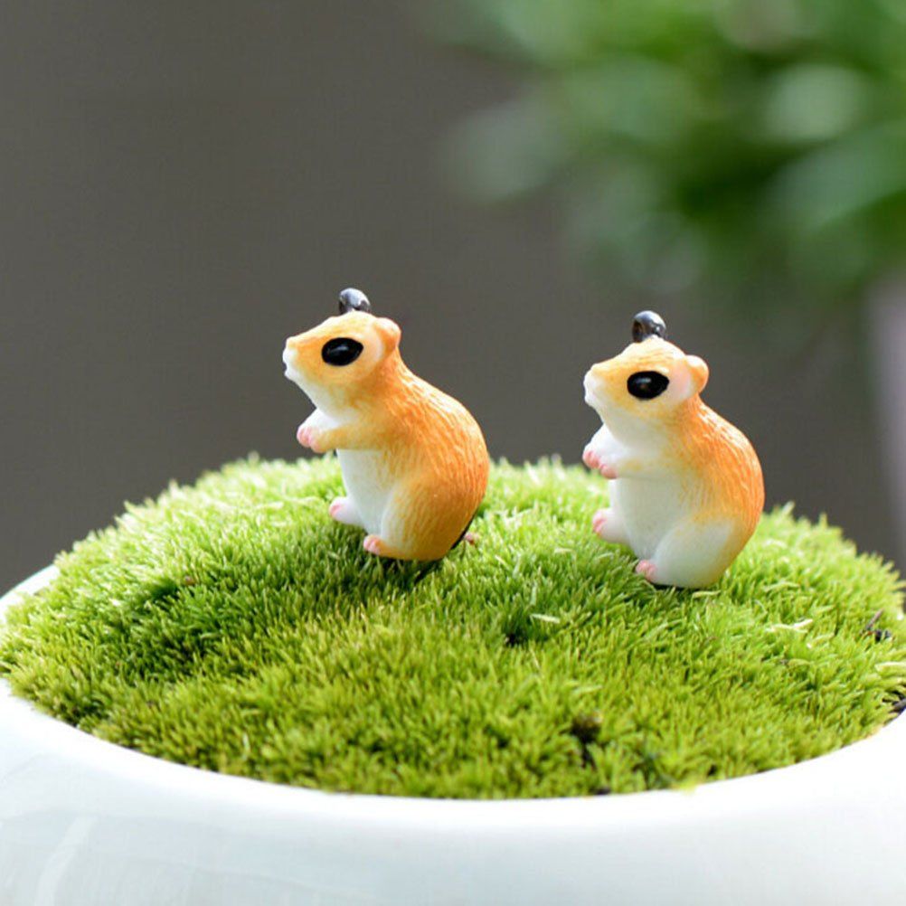 10PCS Hamster Micro Landscape Ornaments, Miniature Figurines Fairy Garden Accessories, Garden DIY Kit
