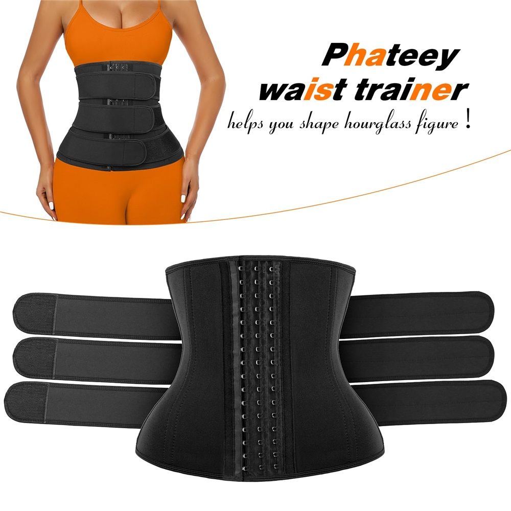 Women Waist Trainer 3 Straps - Tummy Control Sweat Girdle Workout Slim Belly Band for Weight Loss ，Corset Slimming Body（Large） — image 3